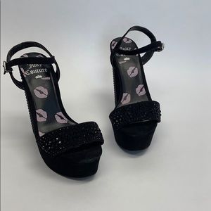 Juicy Couture Black Rhinestone high heels